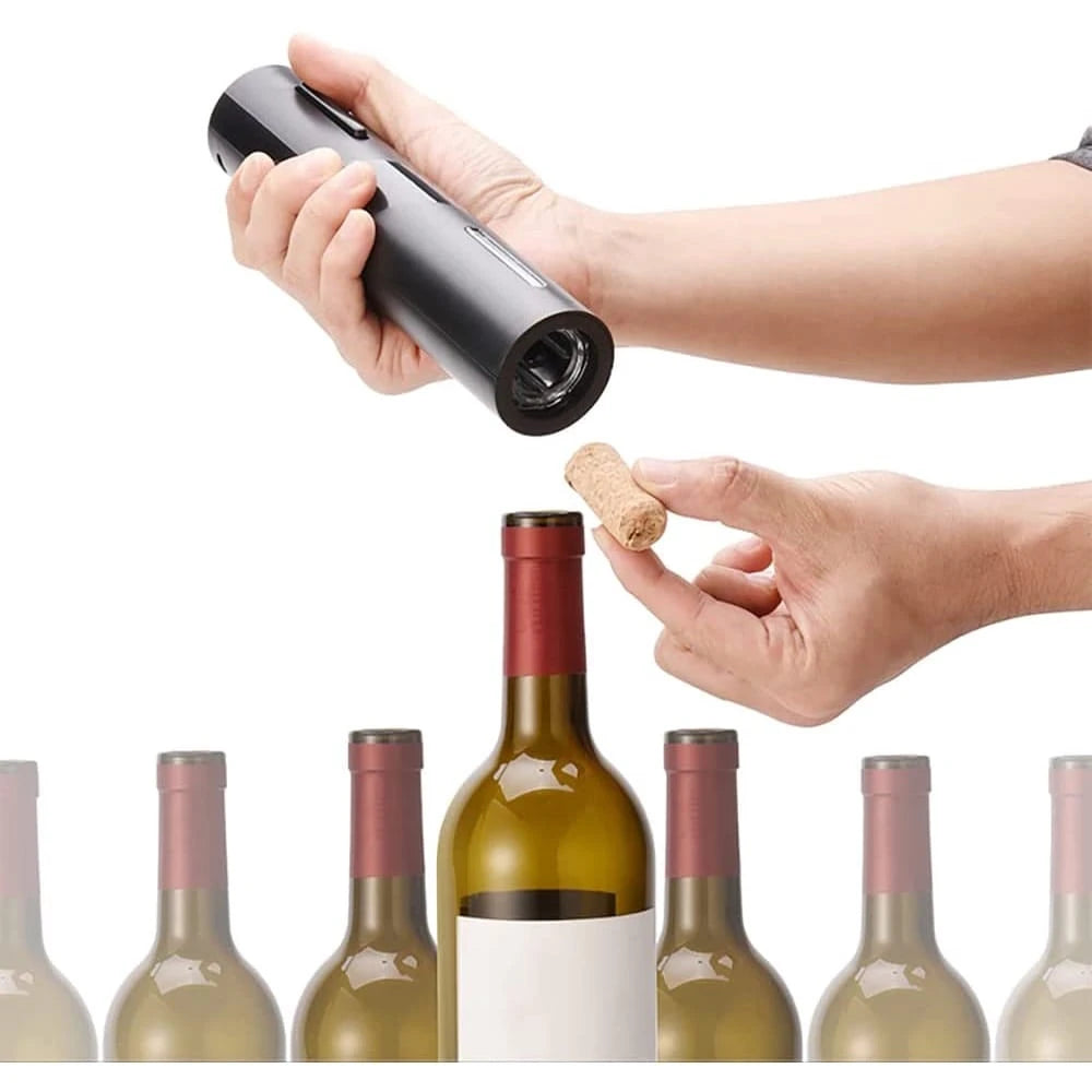 Abridor de Vinho Automático com Tampa Hermética – Kit Completo