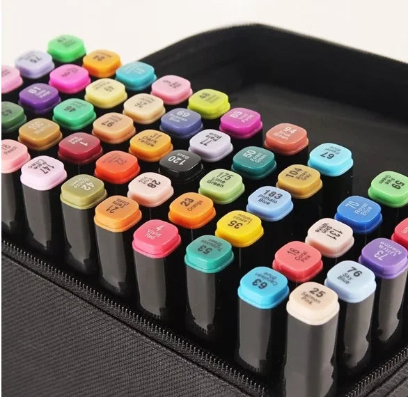 Caneta marcador Artístico 24 Cores - Caneta Dupla Face para Estudantes e Artistas!