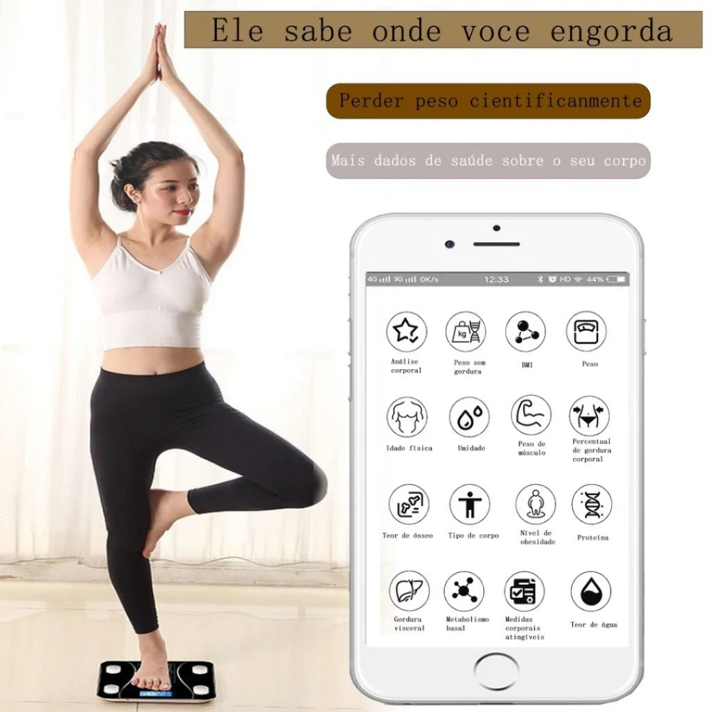 Balança Digital Bluetooth – Precisão e Tecnologia para sua Saúde!