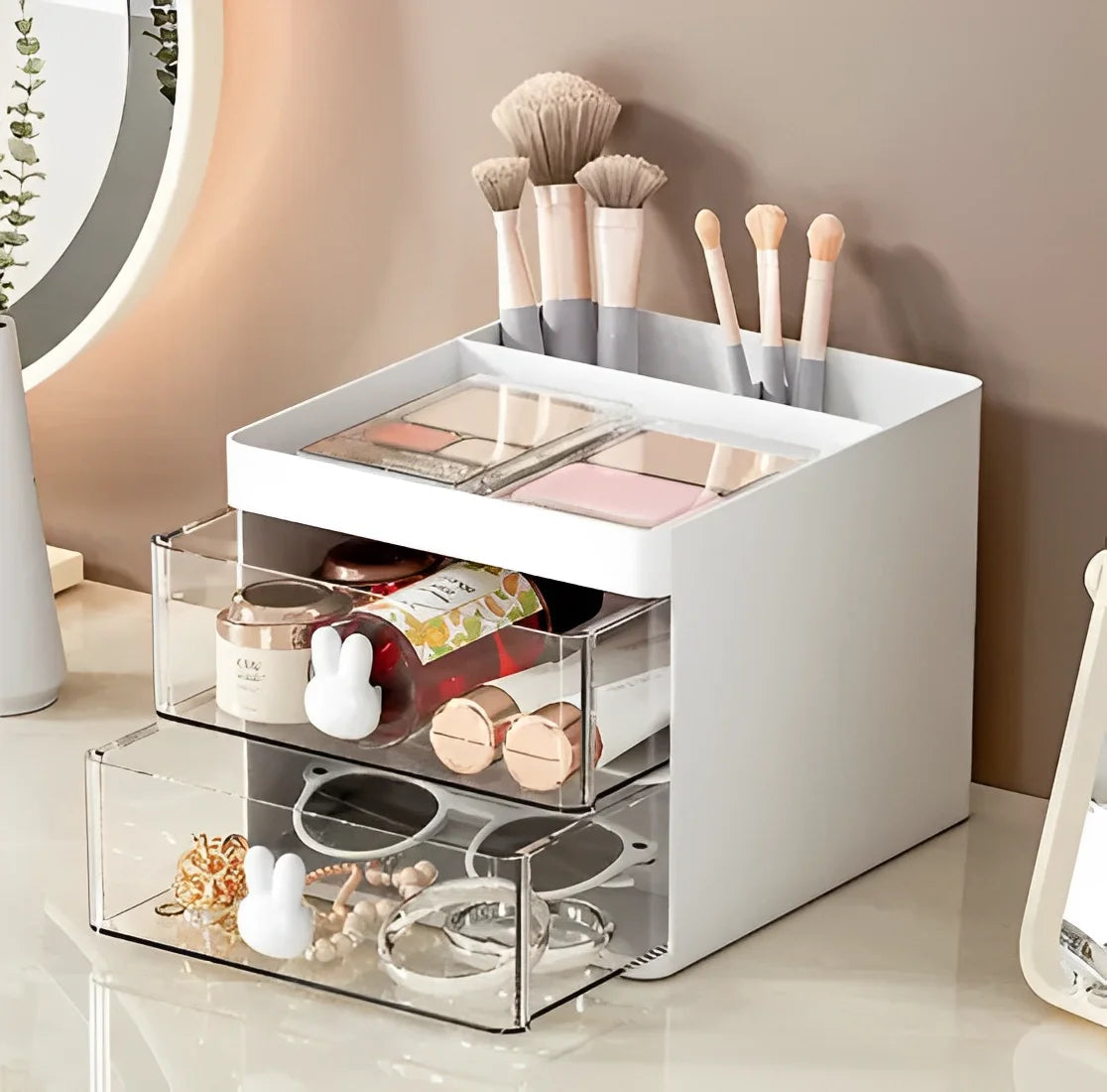 Organizador de Mesa Multifuncional – Porta-Objetos para Escritório, Maquiagem e Acessórios