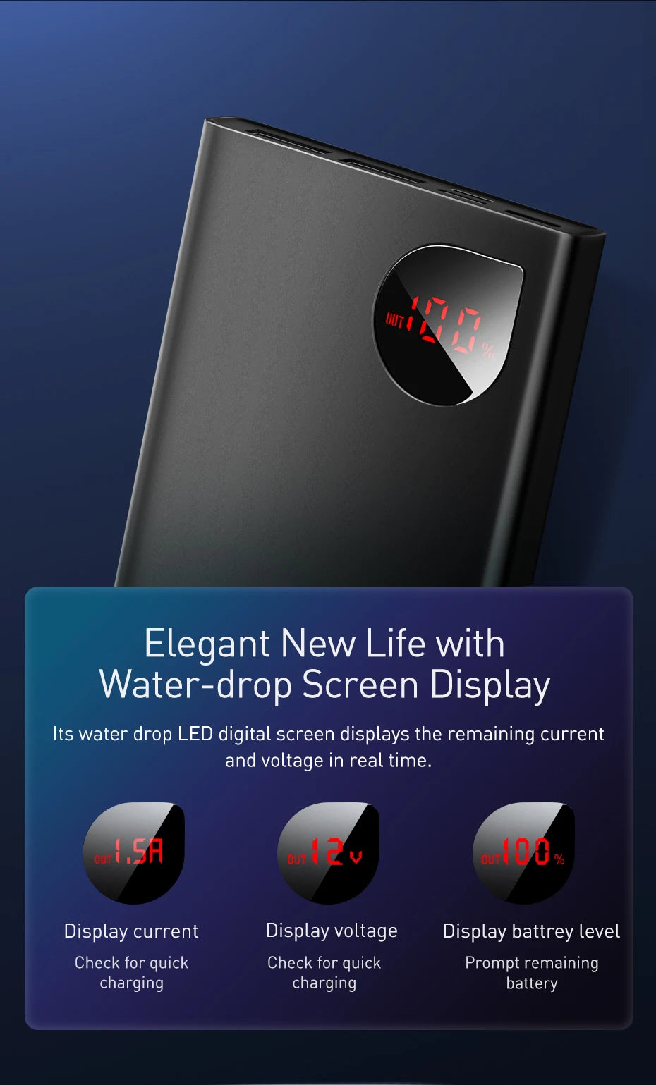 Baseus Power Bank 10000mAh – Energia Sempre ao Seu Alcance!