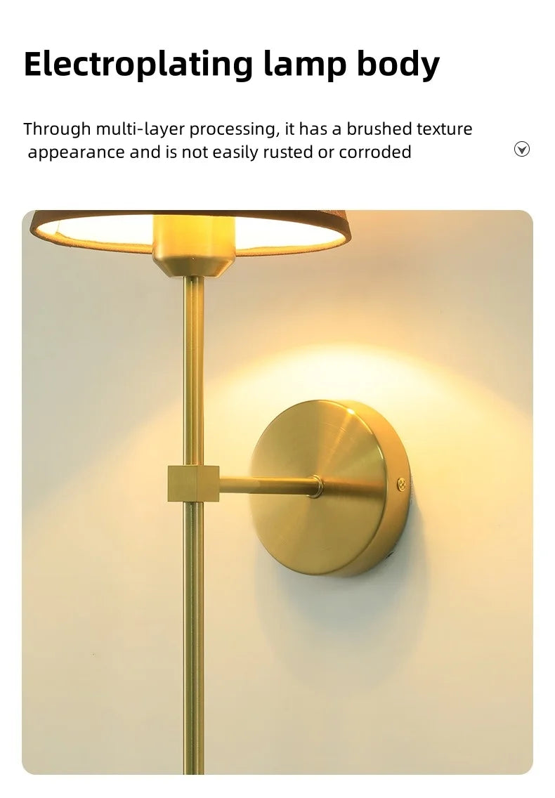Luminária de Parede LED Americana E27 - Estilo Retrô para Quarto, Corredor e Banheiro