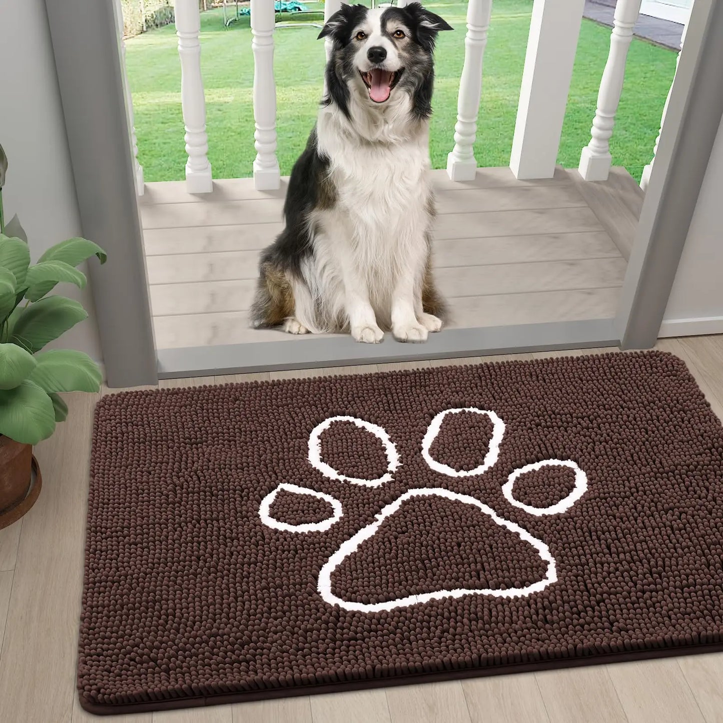 Tapete para Porta Olanly para Patas Sujas - Tapete Absorvente e Antiderrapante para Cachorros