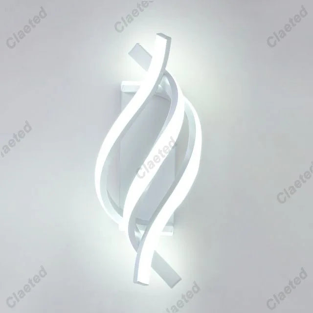Lâmpada de Parede LED Espiral Curvada – Design Moderno e Elegante para Qualquer Ambiente!