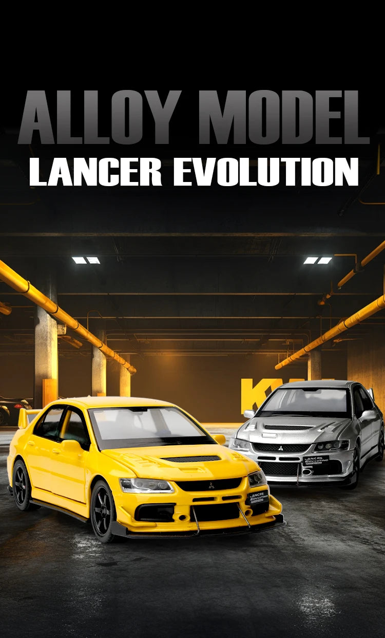 🏎️ Miniatura Mitsubishi Lancer Evolution IX 1:32 Maisto – Supercarro JDM com Luz, Som e Volante à Direita (Diecast)