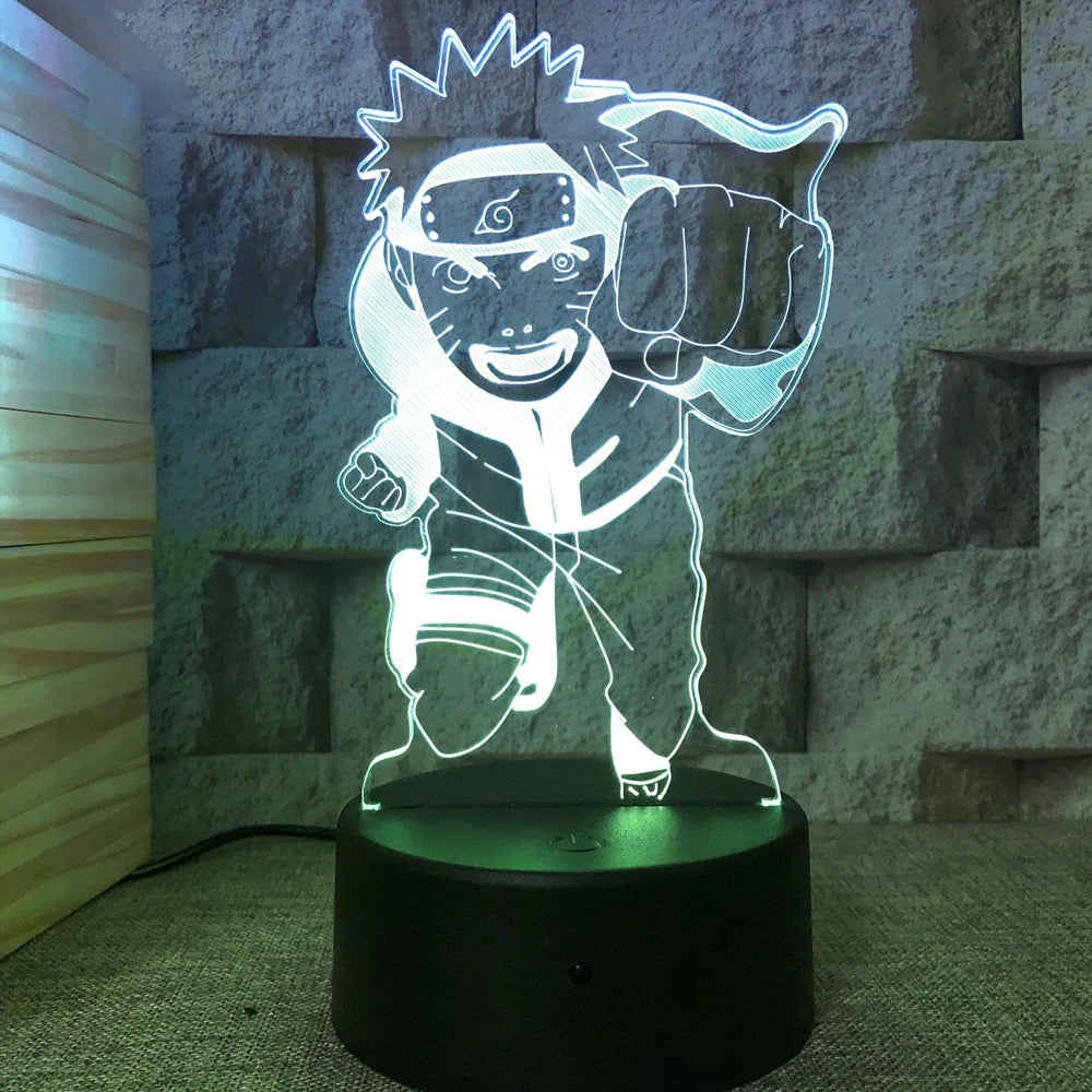 Lâmpada LED Naruto Uzumaki 3D - Akatsuki, Kakashi Hatake e Itachi Uchiha