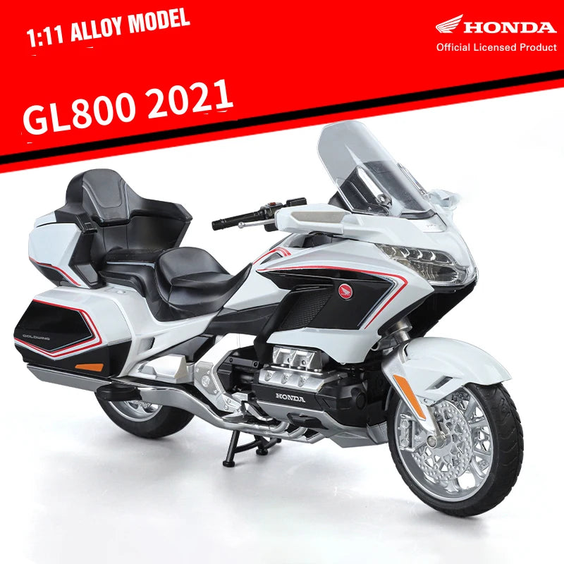 1:11 Honda Gold Wing GL800 2021 Alloy Die Cast Motorcycle Model Vehicle Collection Sound and Light Off Road Autocycle Toys Car