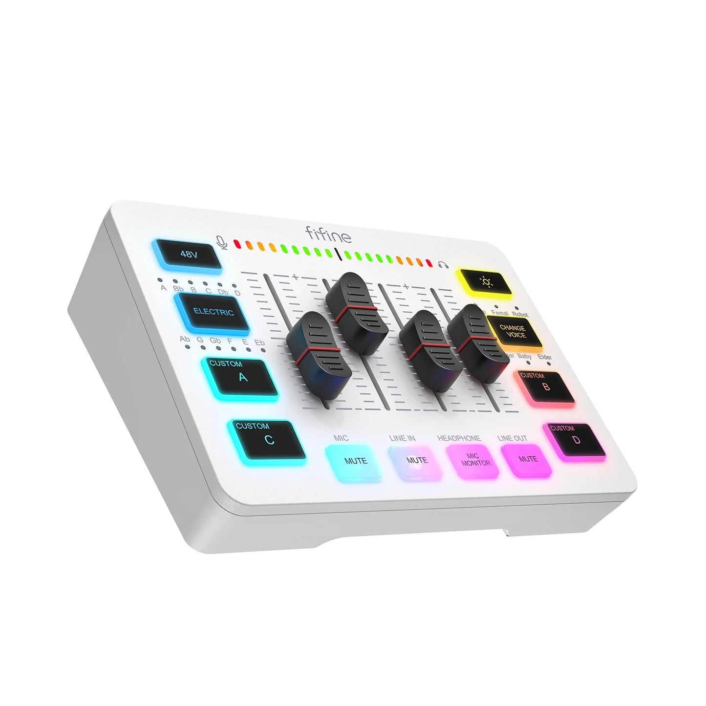 FIFINE Gaming Audio Mixer – AmpliGame SC3 | Mixer RGB 4 Canais para Streaming, Podcast e Game Voice!