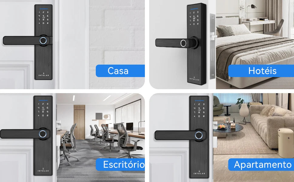 Intelar X1 Tuya Wifi Biometric Fingerprint Handle Lock Smart door Lock remote Unlock Keyless Entry Electronic Digital Door Lock