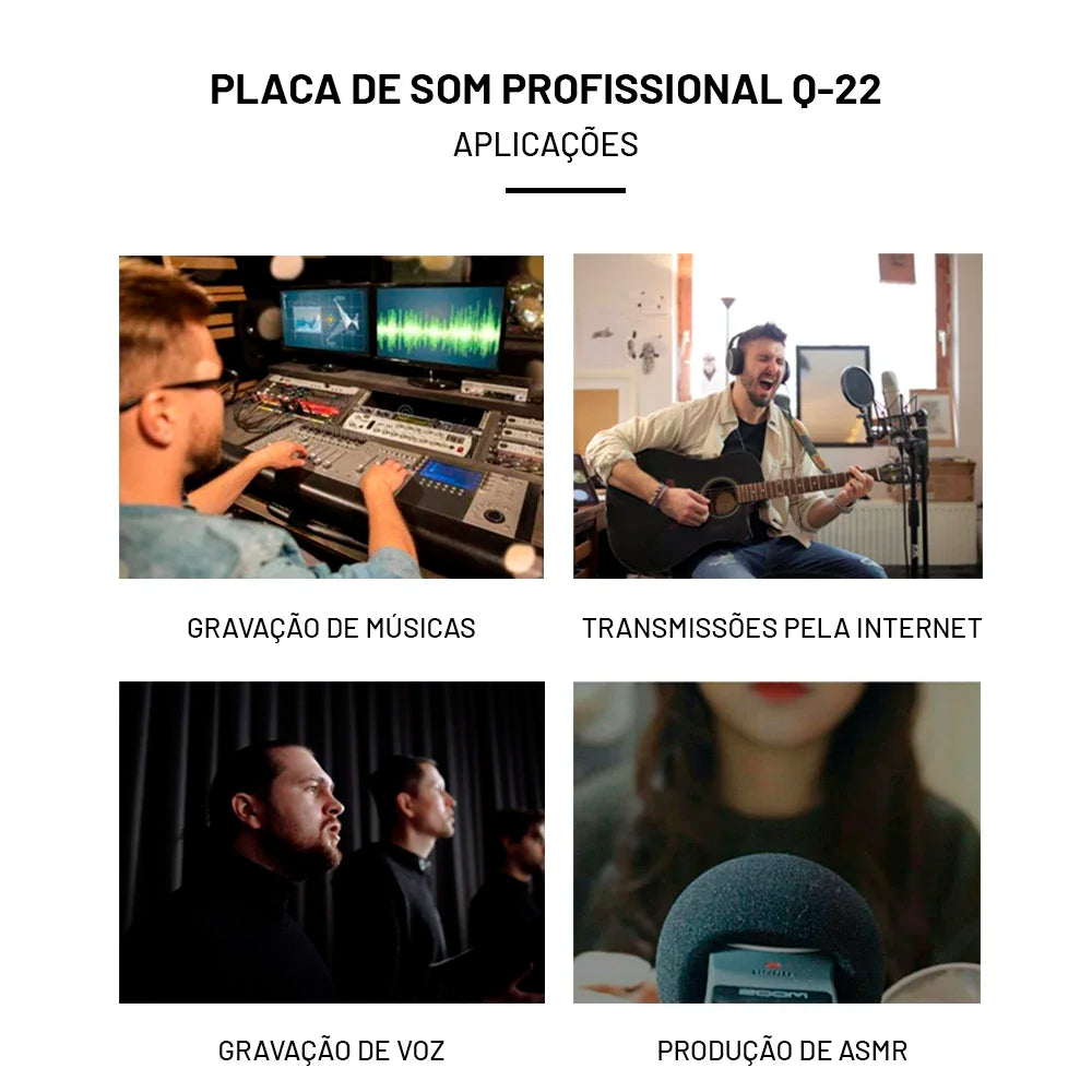 TEYUN Professional Sound Card Audio Mixer – Mixer de Áudio para Estúdio e Gravação ao Vivo