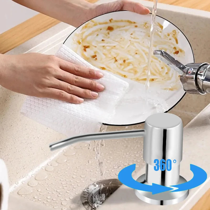 Dispenser de Sabão para Pia de Cozinha - Com Kit de Extensão para Instalação sob a Pia