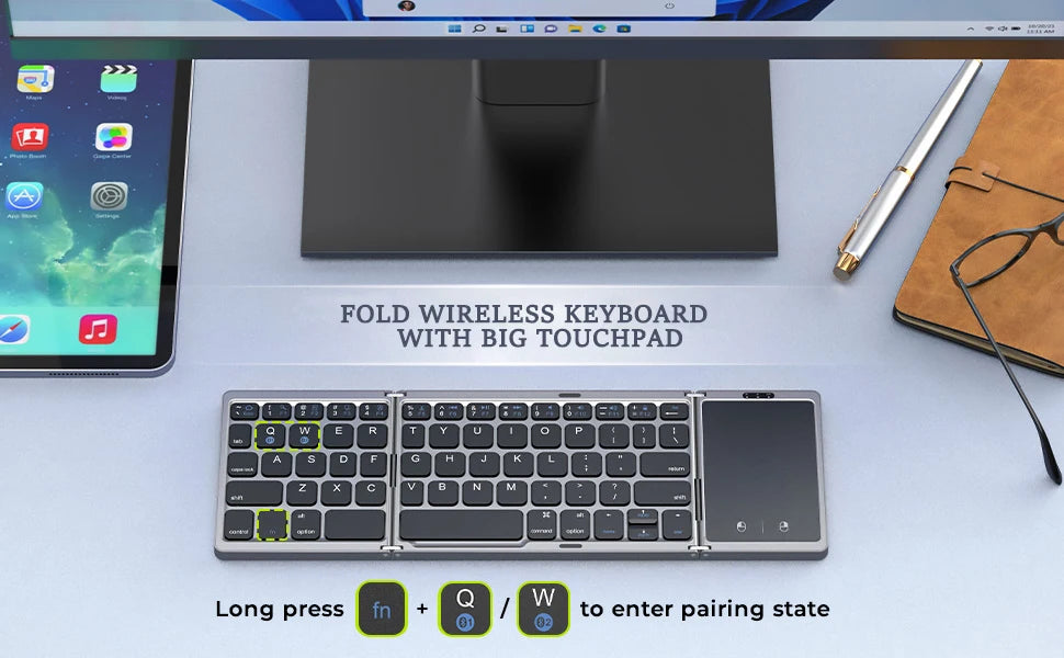 Teclado Dobrável Sem Fio Seenda – Compacto e Portátil!