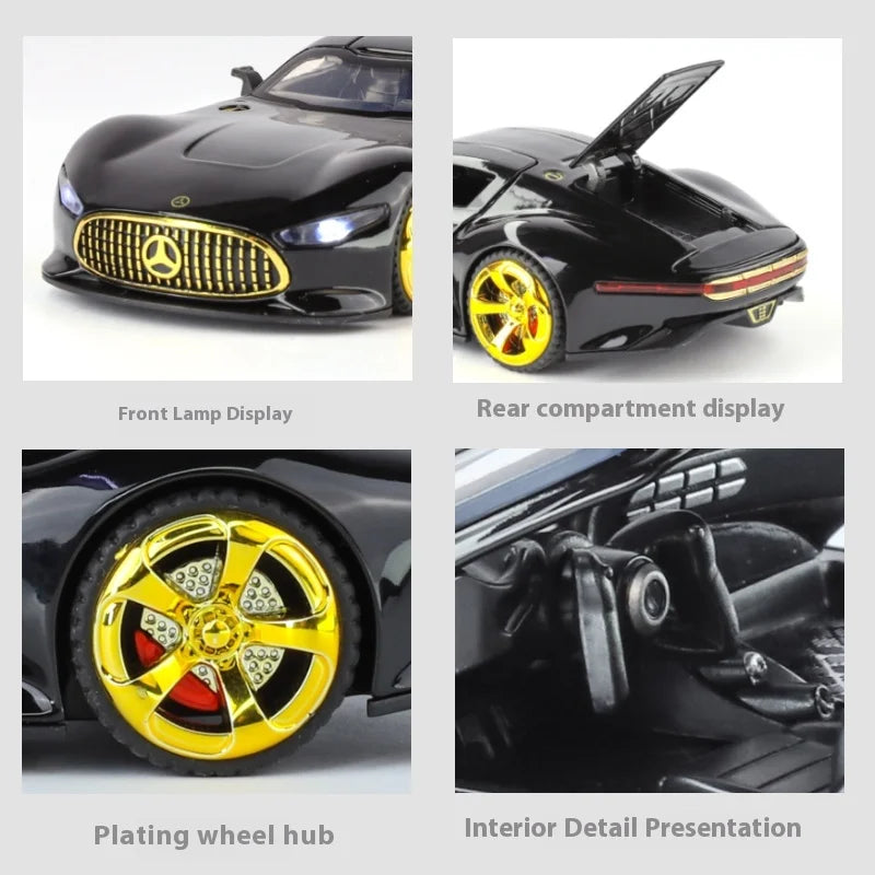 1:32 Mercedes Benz AMG Vision GT Supercar Alloy Metal Diecast Car Model Sound & Light Simulation Collectibles Gift For Boyfriend