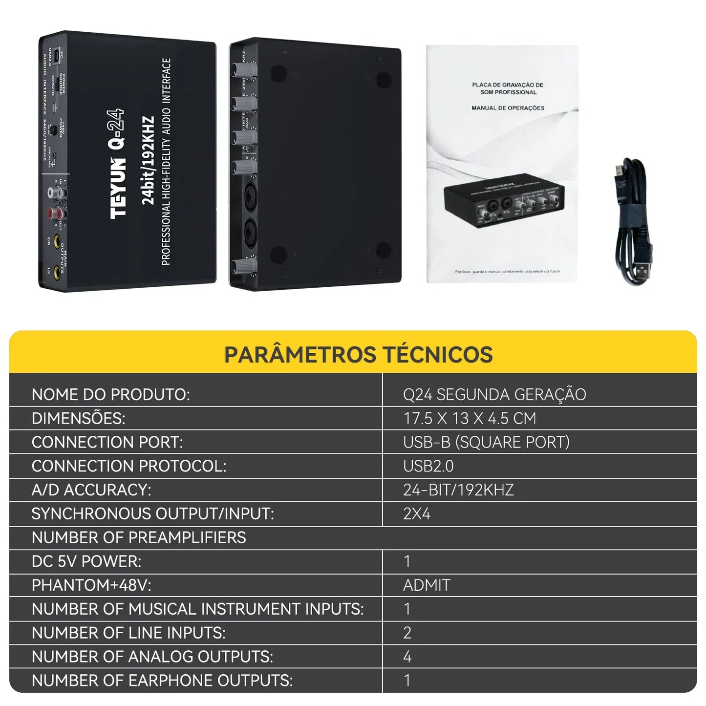 TEYUN Professional Sound Card Audio Mixer – Mixer de Áudio para Estúdio e Gravação ao Vivo