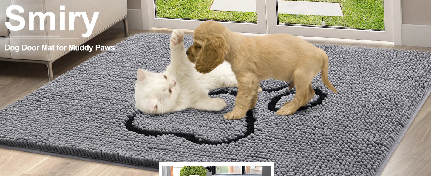 Tapete para Porta Olanly para Patas Sujas - Tapete Absorvente e Antiderrapante para Cachorros