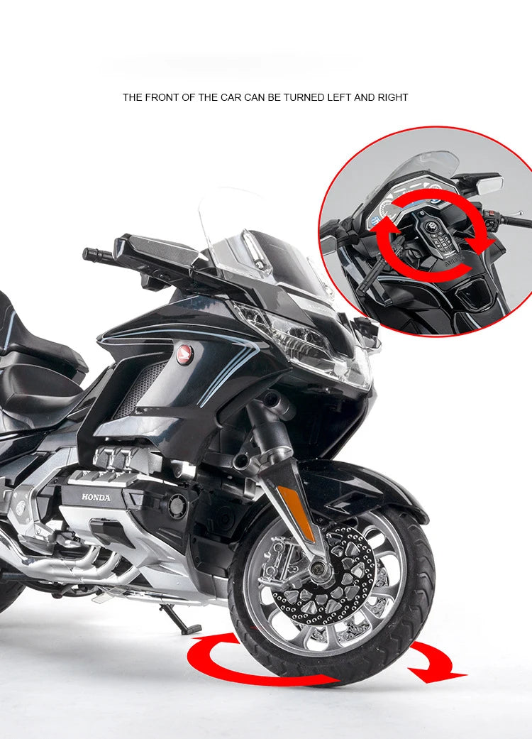 1:11 Honda Gold Wing GL800 2021 Alloy Die Cast Motorcycle Model Vehicle Collection Sound and Light Off Road Autocycle Toys Car