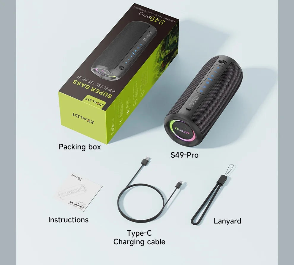 ZEALOT S49PRO – Som Potente e Portátil!