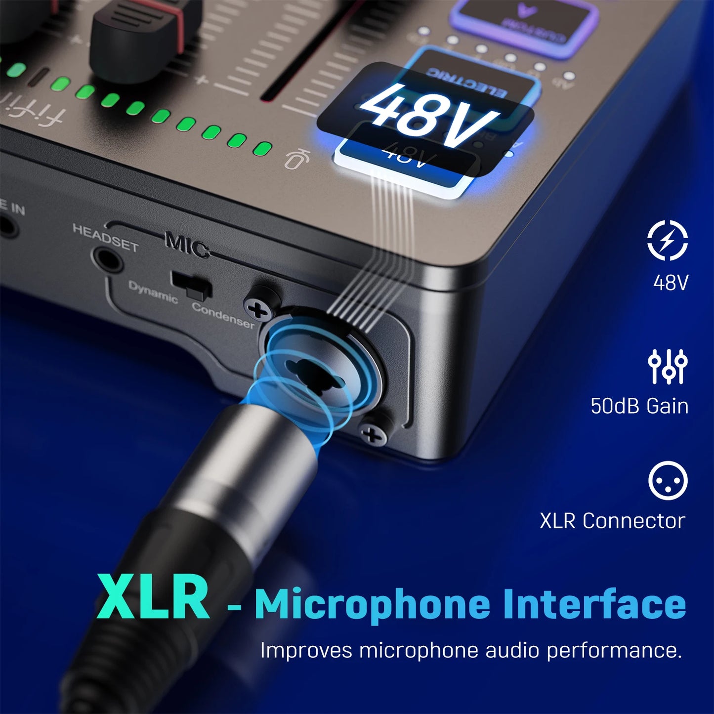 FIFINE Gaming Audio Mixer – AmpliGame SC3 | Mixer RGB 4 Canais para Streaming, Podcast e Game Voice!