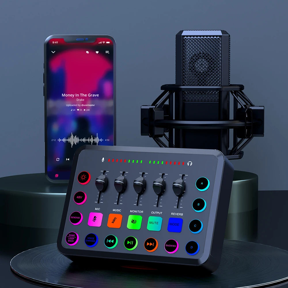 F11 Live Sound Card Streaming – Mixagem Profissional para Streaming e Podcast