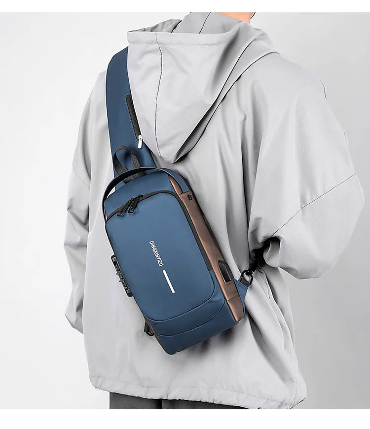 Bolsa Masculina Anti-Furto com Carregamento USB!