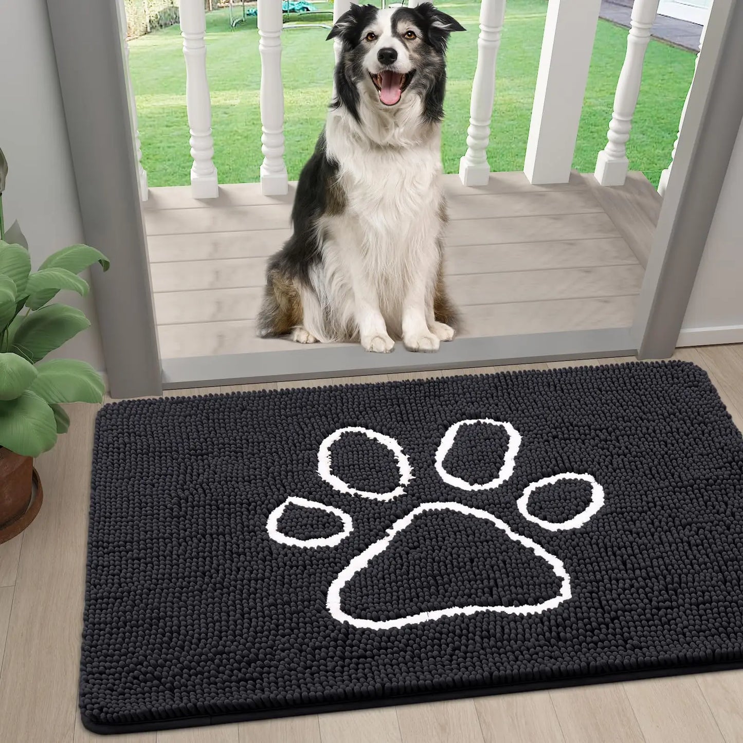 Tapete para Porta Olanly para Patas Sujas - Tapete Absorvente e Antiderrapante para Cachorros