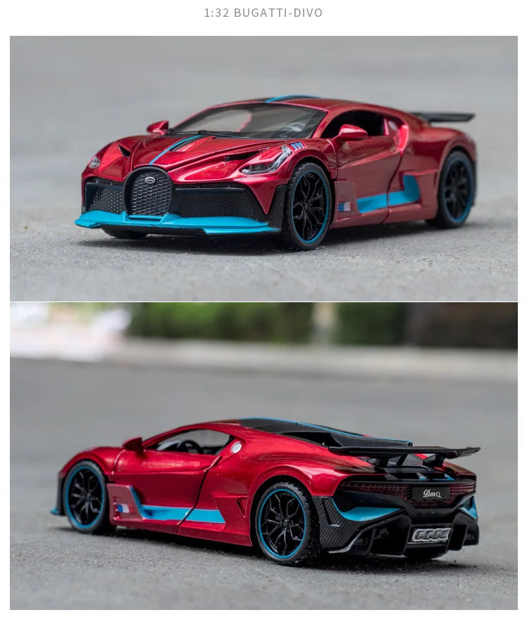🏎️ Miniatura Bugatti Divo 1:32 MAKEDA – Supercarro Colecionável em Liga Metálica (Diecast)