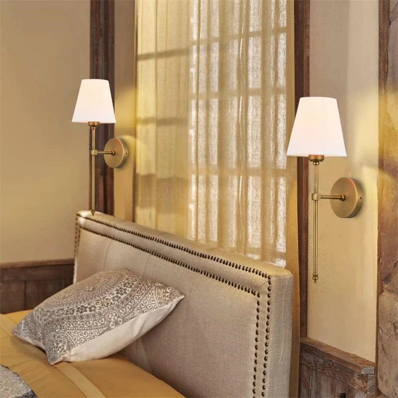 Lâmpada de Parede LED Moderna para Banheiro e Quarto - Iluminação de Espelho com Abajur de Tecido