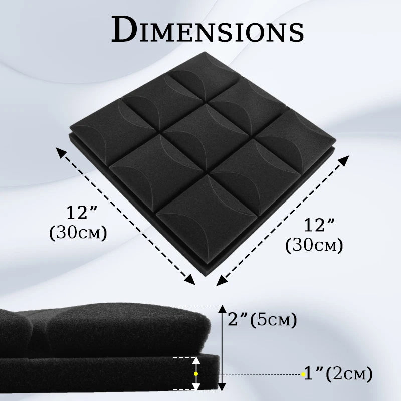 TOUO Studio Acoustic Foam Panels – Painéis de Espuma Acústica para Estúdios, Escritórios e Tratamento de Som