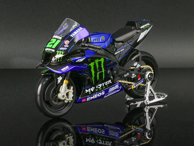 🏍️ Miniatura Moto Yamaha Factory Racing Team 2022 1:18 Maisto – Modelos #21 Morbidelli e #20 Quartararo (Diecast)