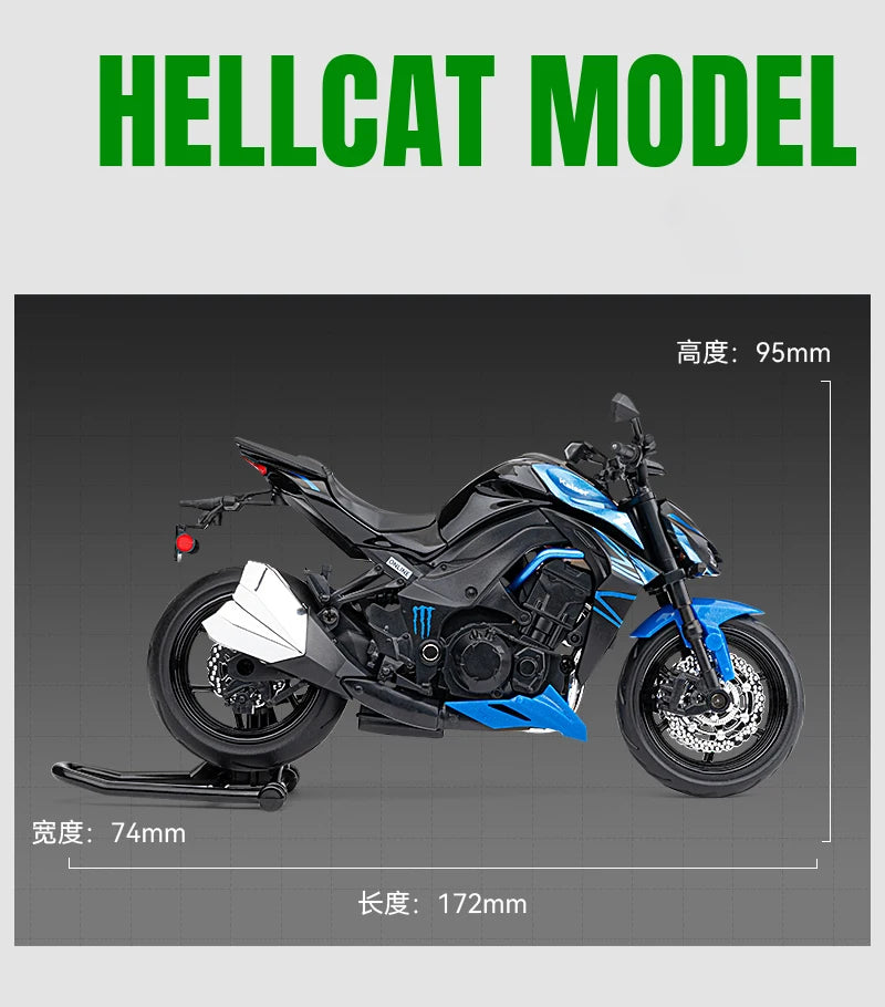 1:12 Kawasaki Z1000 Street Cars Motorcycle Diecast Model Car Alloy Metal With Base Display Collections Hobby Home Decoration Boy