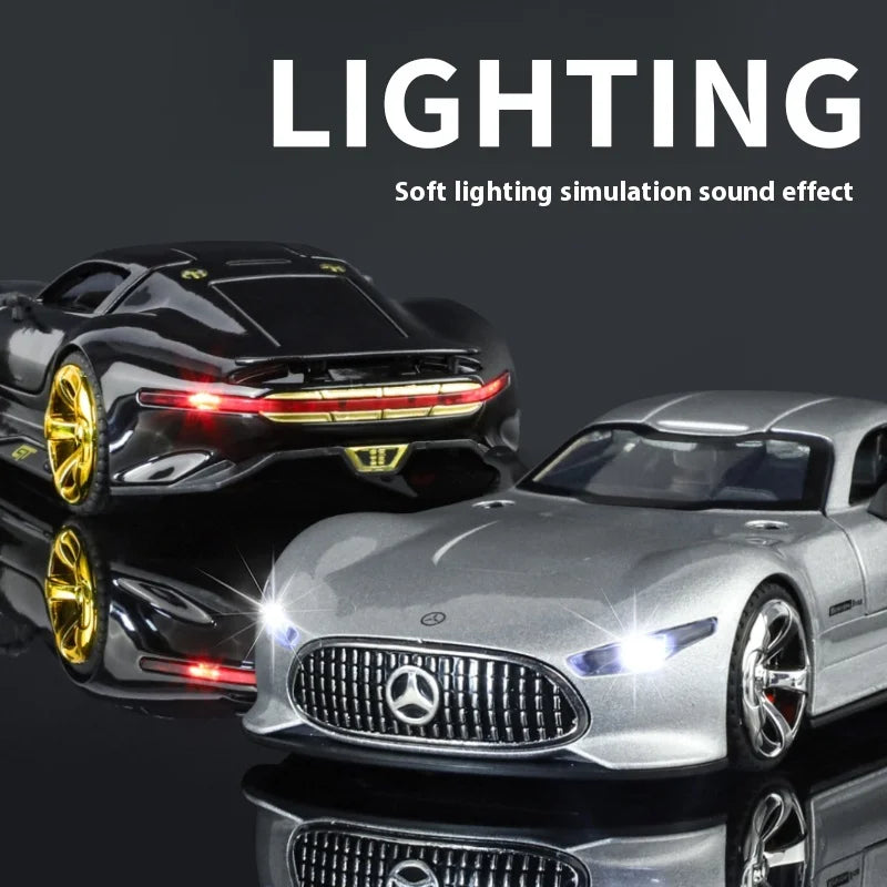 1:32 Mercedes Benz AMG Vision GT Supercar Alloy Metal Diecast Car Model Sound & Light Simulation Collectibles Gift For Boyfriend