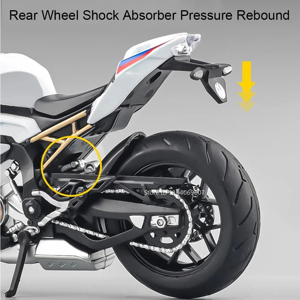 🏍️ Miniatura Moto BMW S1000RR & Kawasaki Ninja H2R 1:12 RMZ City – Modelo Super Esportivo com Luz, Som e Suspensão (Diecast)