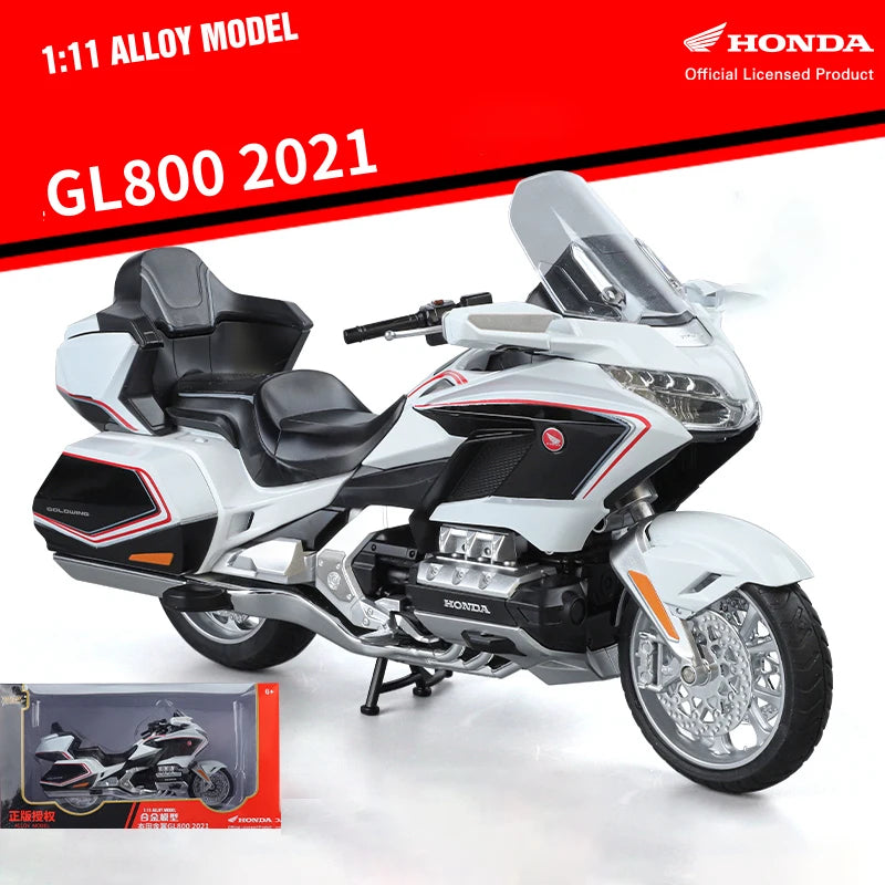 1:11 Honda Gold Wing GL800 2021 Alloy Die Cast Motorcycle Model Vehicle Collection Sound and Light Off Road Autocycle Toys Car