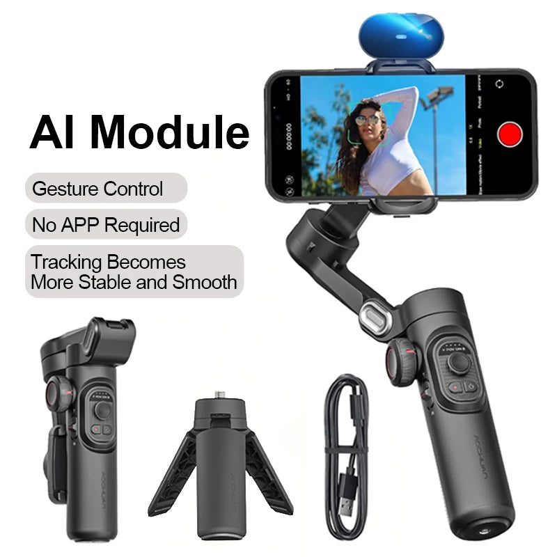 Estabilizador Gimbal 3 Eixos AOCHUAN para Smartphone