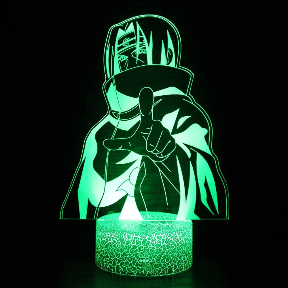 Lâmpada LED Naruto Uzumaki 3D - Akatsuki, Kakashi Hatake e Itachi Uchiha