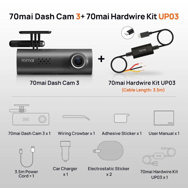 70mai Dash Cam M200 – Câmera Veicular com Wi-Fi, Controle por Voz e Visão Noturna em Full HD