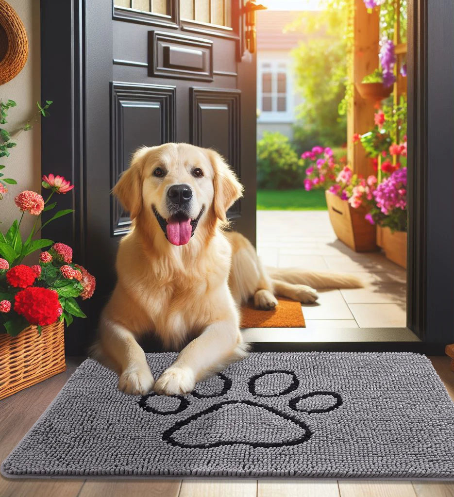 Tapete para Porta Olanly para Patas Sujas - Tapete Absorvente e Antiderrapante para Cachorros