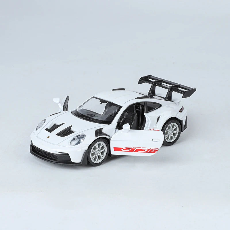🏎️ Miniatura Porsche 911 GT3 RS 1:36 – Supercarro Esportivo em Liga Metálica com Sistema Pull Back (Diecast)