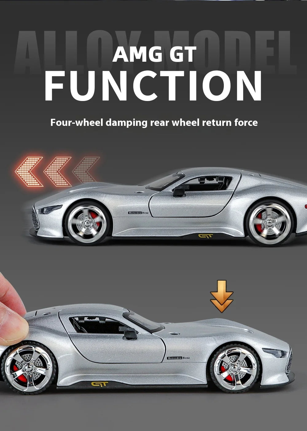 1:32 Mercedes Benz AMG Vision GT Supercar Alloy Metal Diecast Car Model Sound & Light Simulation Collectibles Gift For Boyfriend