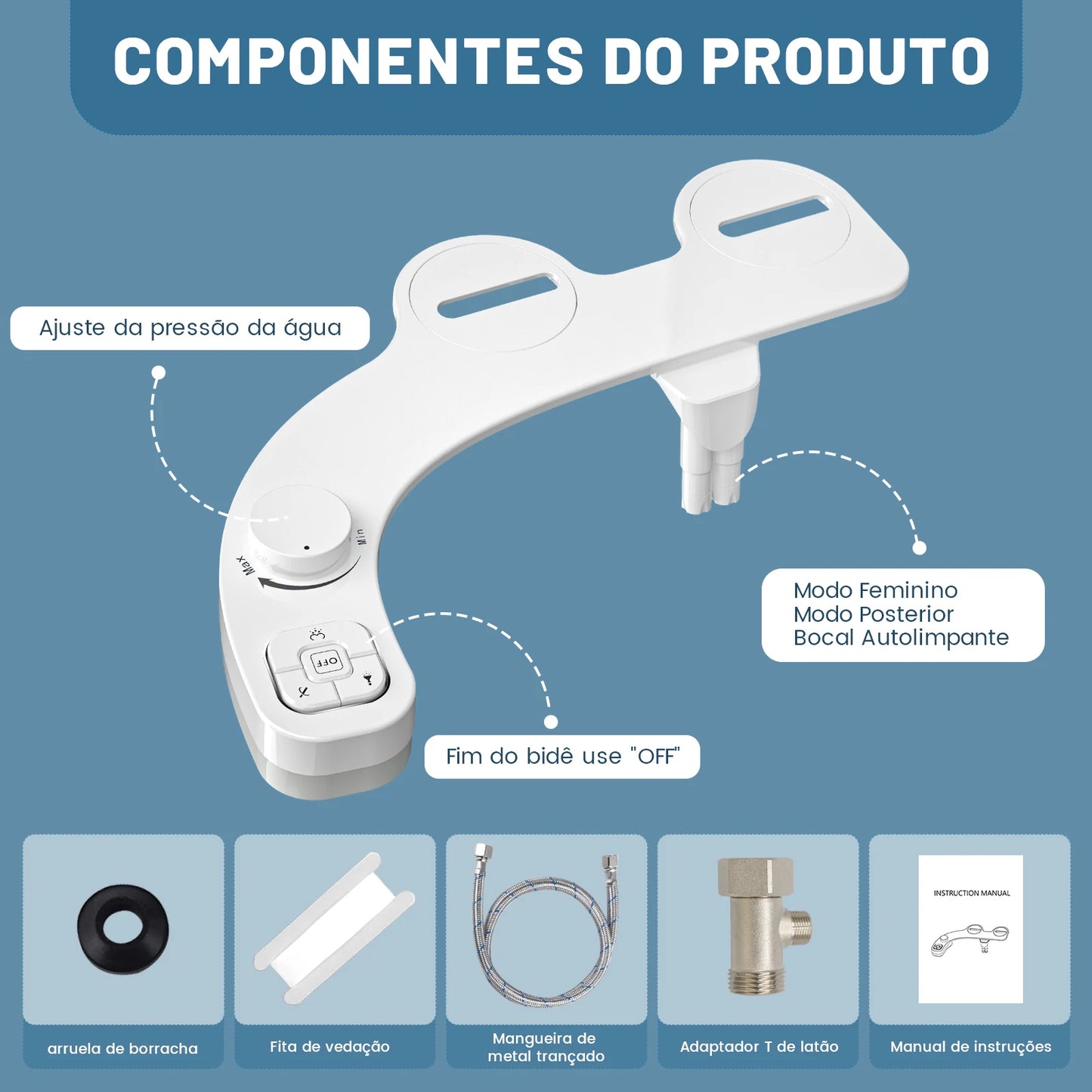 Bidê Não Elétrico SAMODRA – Conforto e Higiene em Cada Detalhe!