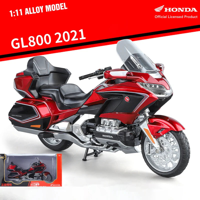 1:11 Honda Gold Wing GL800 2021 Alloy Die Cast Motorcycle Model Vehicle Collection Sound and Light Off Road Autocycle Toys Car