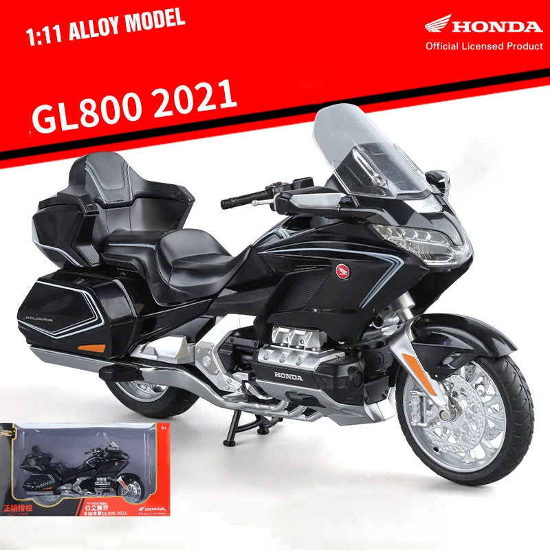 1:11 Honda Gold Wing GL800 2021 Alloy Die Cast Motorcycle Model Vehicle Collection Sound and Light Off Road Autocycle Toys Car