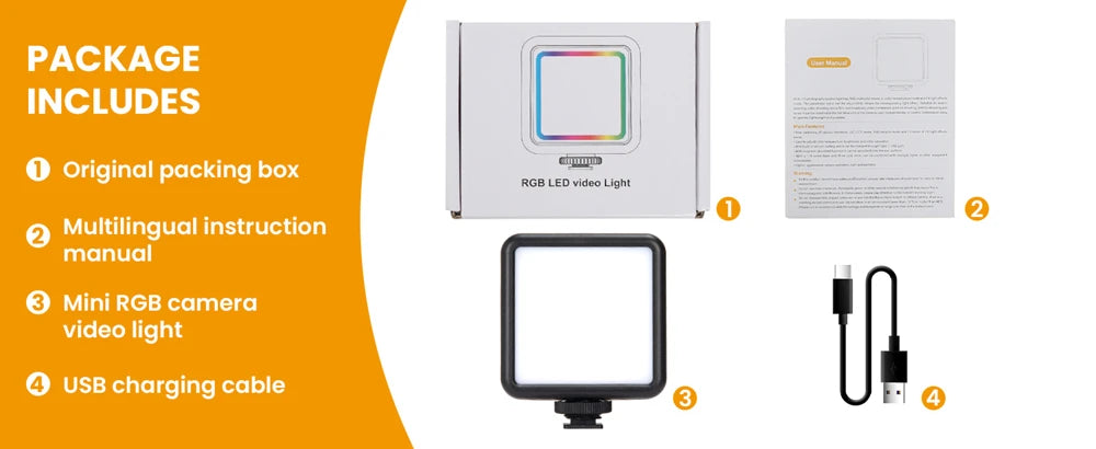 Mini RGB Video Light - Iluminação Profissional Compacta