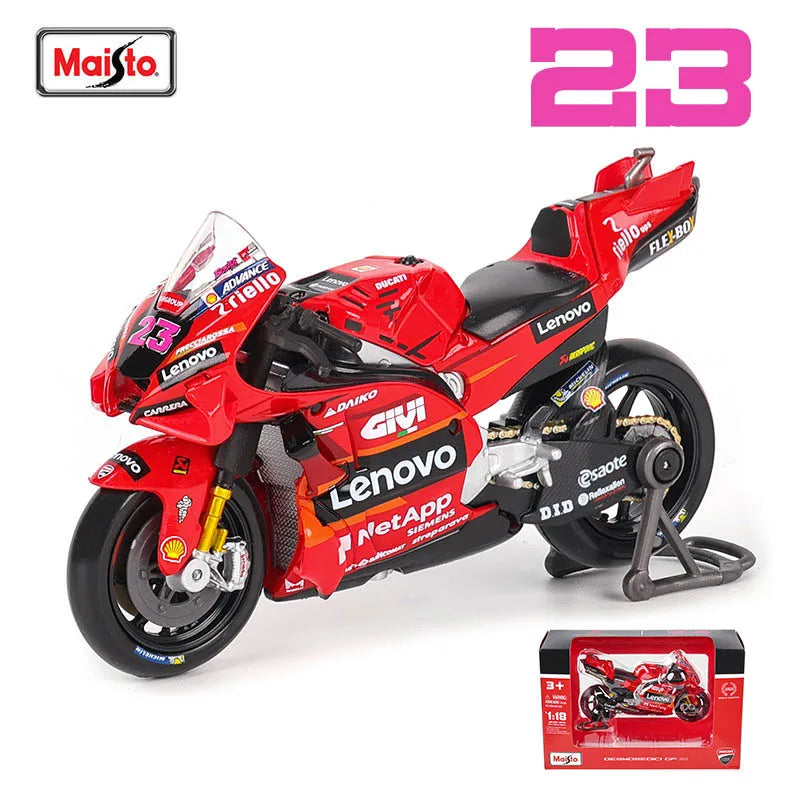 🏍️ Miniatura Moto Yamaha Factory Racing Team 2022 1:18 Maisto – Modelos #21 Morbidelli e #20 Quartararo (Diecast)