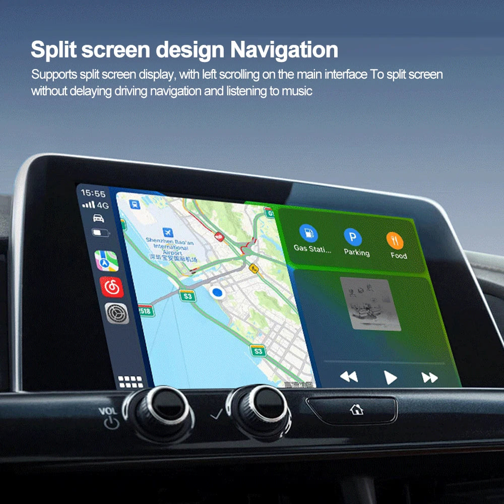 Adaptador 2 em 1 Wireless CarPlay e Android Auto – Conectividade Inteligente Plug & Play para Seu Veículo