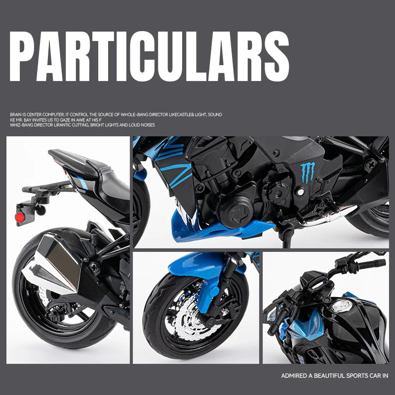 1:12 Kawasaki Z1000 Street Cars Motorcycle Diecast Model Car Alloy Metal With Base Display Collections Hobby Home Decoration Boy