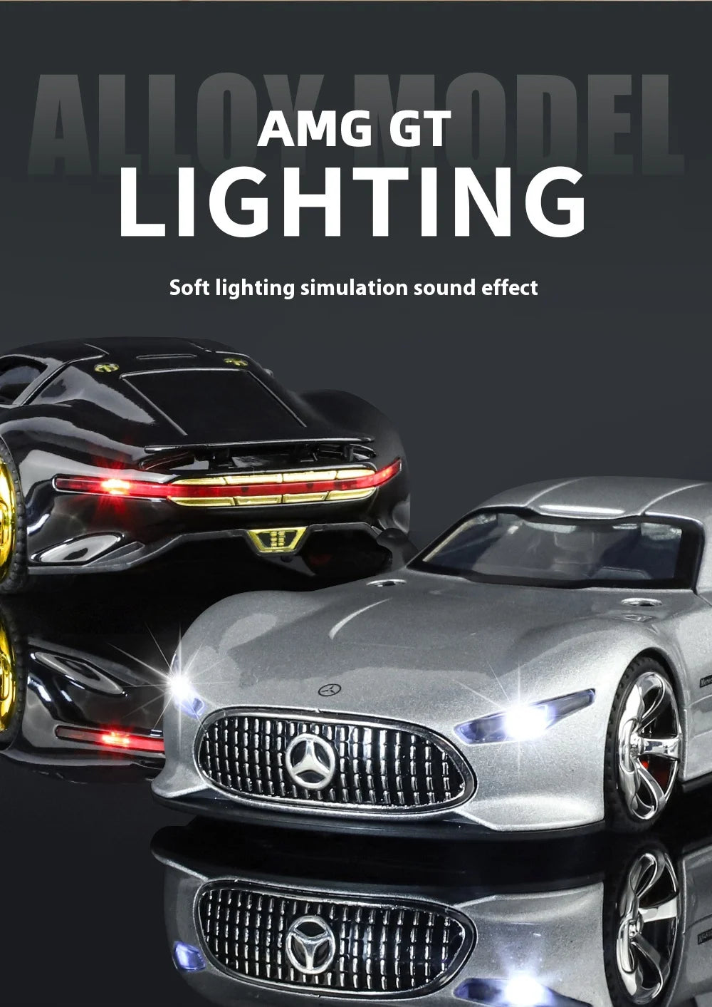 1:32 Mercedes Benz AMG Vision GT Supercar Alloy Metal Diecast Car Model Sound & Light Simulation Collectibles Gift For Boyfriend