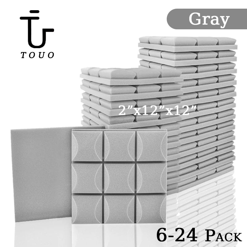 TOUO Studio Acoustic Foam Panels – Painéis de Espuma Acústica para Estúdios, Escritórios e Tratamento de Som
