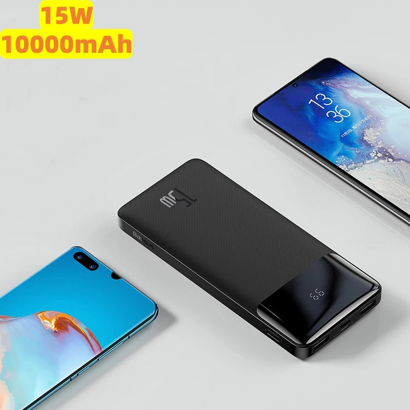 Baseus 30000mAh Power Bank Portable Charger External Battery Fast Charging Pack Powerbank For POCO Xiaomi mi PoverBank