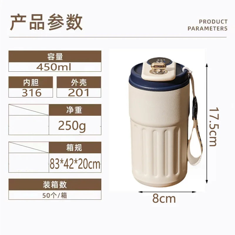 450ml Thermos Bottle – A Garrafa Térmica Inteligente Para o Seu Dia a Dia!